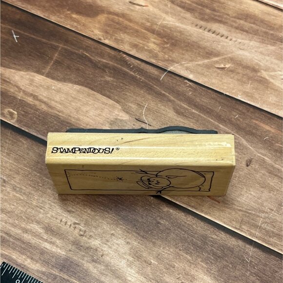 2000 STAMPENDOUS! N103 JOLLY SNOWMAN WOOD MOUNTED RUBBER STAMP CHRISTMAS MAGIC - Picture 2 of 4